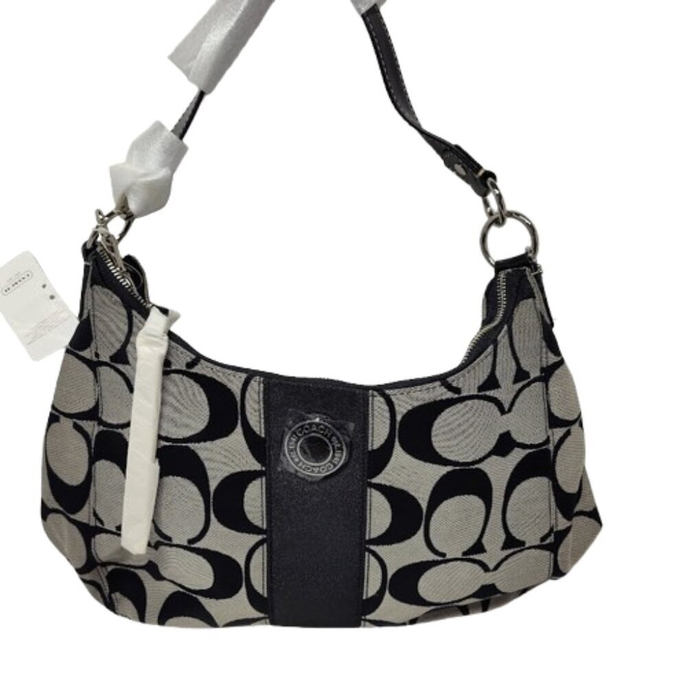Coach Black and Cream Shoulder Bag
